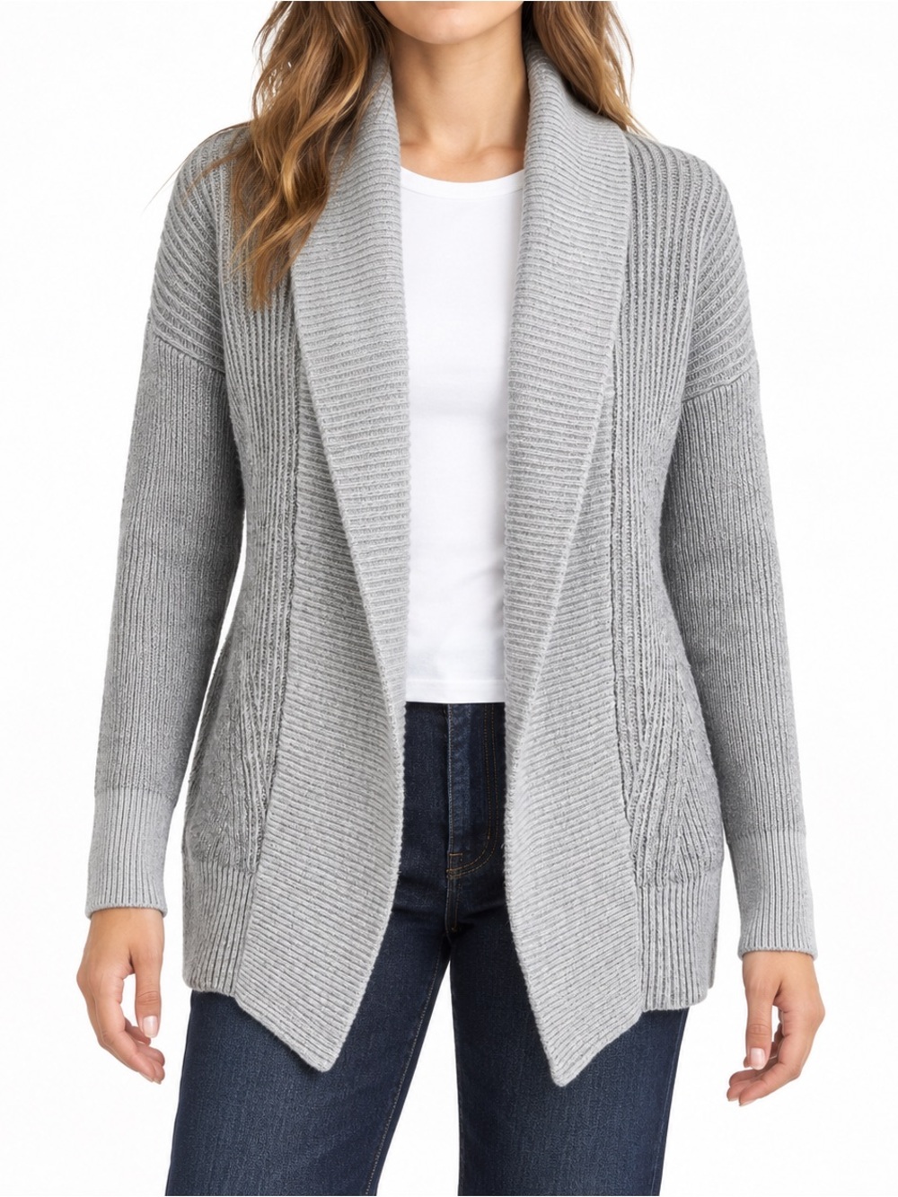 Abercrombie & Fitch Gray Open Front Shawl Cardigan Size S